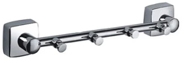 Планка с крючками Fixsen Kvadro FX-61305-4 для ванны, хром