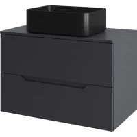 Тумба с раковиной Orange Line Li-70TugMDF+B02-460MB 70,2 см, подвесная, со столешницей, графит матовый