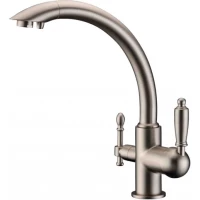 Смеситель для кухни Zorg ZR 314 YF-33 NICKEL с подключением к фильтру, никель