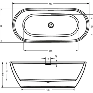 Изображение товара акриловая ванна 180x80 см riho inspire b085001005