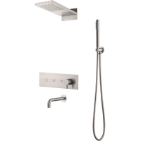 Душевой комплект Boheme Fusion 130-2-NB 230 мм, со смесителем, никель матовый