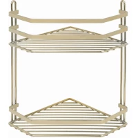 Полка для ванной Tekno-tel ES075G 19,5x19,5 см, угловая, двойная, золотой