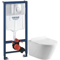Комплект подвесной унитаз MEER MR-2102 + система инсталляции Grohe 38721001