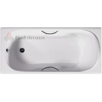 Ванна чугунная Goldman Nova NV17080H 170x80 см, с отверстиями под ручки, белый