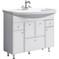 Тумба с раковиной белый глянец 105 см Aqwella Barcelona Lux BA0110K + 4620008197340