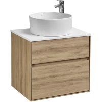 Тумба с раковиной дуб эльвезия/белый глянец 60 см Акватон Либерти 1A2794K2LY010