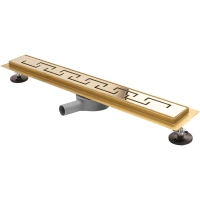 Душевой трап (лоток) Rea Greek Pro REA-G8028 70 см, с решеткой, перфорированный, золотой