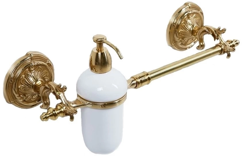 Полотенцедержатель с дозатором жидкого мыла античное золото Art&Max Barocco AM-2057D-Do-Ant