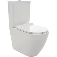 Унитаз напольный AQUAme AQM1002 безободковый, без бачка, с сиденьем микролифт, белый глянец