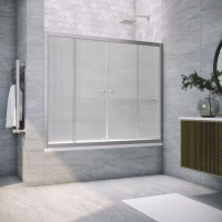 Шторка на ванну Vegas Glass Z2V NOVO 150 07 Moru 150 см, профиль матовый хром, стекло рифленое