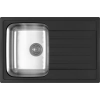 Кухонная мойка Dr.Gans Дуэт 760 26.120.B0760.411 76x50 см, нержавеющая сталь/графит