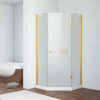 Душевой уголок Vegas Glass AFA-Pen NOVO 90 03 10 R 90x90 см R, профиль золотой матовый, стекло сатин