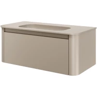 Тумба с раковиной Armadi Art Voi Daphne 782-100-D + 786-100-D без отв. 102 см, подвесная, бежевый матовый