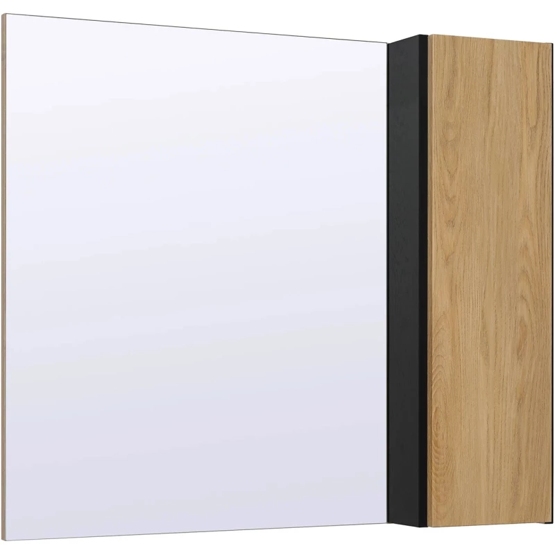 Зеркальный шкаф 85x75 см дуб/черный L/R Runo Мальта 00-00001103