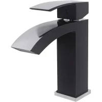 Смеситель для раковины Hansberge Cubito H1077BC хром/черный матовый