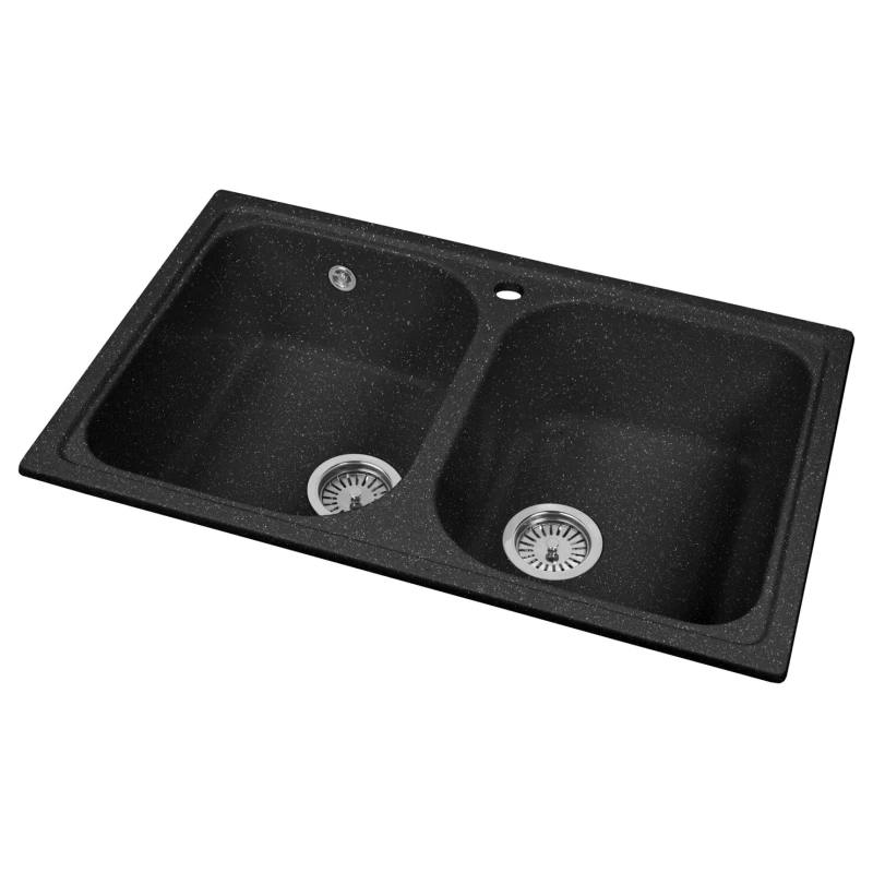 Кухонная мойка AquaGranitEx черный M-15(308)