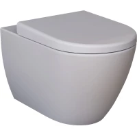 Унитаз подвесной Ambassador Queen 113T20301R-112T20301 безободковый, с сиденьем микролифт, серый матовый