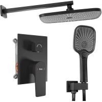 Душевой комплект Rea Moby REA-P2402 300x185 мм, со смесителем, черный матовый