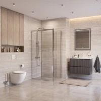 Душевой уголок BelBagno Uno UNO-195-AH-1-110/70-C-Cr 110x70 см, профиль хром, стекло прозрачное