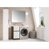 Комплект мебели белый глянец/дуб кантри 105 см Акватон Лондри 1A267001LHDY0 + 1A274901LH010 + 1A72833KLH01L + 1A267302LH010