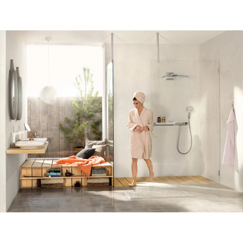Верхний душ, EcoSmart. 9 л/мин, с держателем 450 мм Hansgrohe Rainmaker Select 460 1jet 24013400