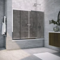Шторка на ванну Vegas Glass Z2V TUR NOVO 170 08 07 170 см, профиль хром, стекло графитовое
