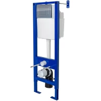 Инсталляция для унитаза Berges Atom 410 040331 с кнопкой смыва, хром