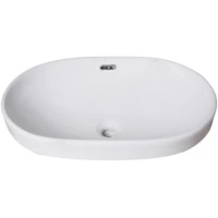 Раковина CeramaLux 5006C 60x39 см, встраиваемая сверху, белый