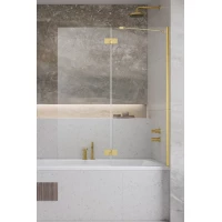 Шторка на ванну Radaway Essenza Gold PND II 100 Right 110002100-09-01R 100 см R, профиль золотой, стекло прозрачное