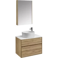 Комплект мебели дуб эльвезия/белый глянец 74,5 см Акватон Либерти 1A279501LYC70 + 1A281003LY010 + 732700C000 + 1A279302LYC70