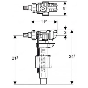 Изображение товара впускной клапан 3/8" подвод воды сбоку geberit 240.700.00.1
