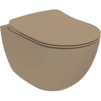 Унитаз подвесной Creavit Free FE322-00CM00E-0000 безободковый, с функцией биде, капучино матовый
