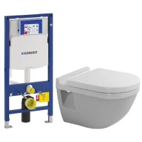 Комплект подвесной унитаз Duravit Starck 3 2200090000 + 0063810000 + система инсталляции Geberit 111.300.00.5