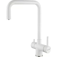Смеситель для кухни Paulmark Wetter We213030-WH с подключением к фильтру, белый матовый