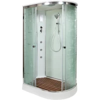 Душевая кабина 110x80x220 см Deto EM1511LGM+EL матовое с прозрачным узором