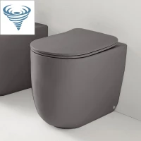 Унитаз приставной Kerasan Nolita 531989 безободковый, торнадо, железо матовое