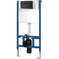 Инсталляция для унитаза Rea H Black Mat REA-E3650 с кнопкой смыва, черный матовый