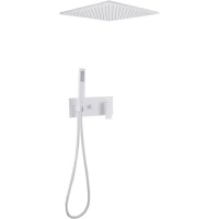 Душевой комплект Abber Daheim AF8221W 400 мм, со смесителем, белый матовый