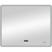 Зеркало Reflexion Party RF4717PT 90x70 см, с LED-подсветкой, сенсорным выключателем, диммером, антизапотеванием, часами