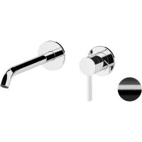 Смеситель для раковины Remer Metrica MC15PLCFP встраиваемый, без донного клапана, черный хром матовый