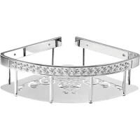 Полка для ванной Sanibano HL073/CR 22x22 см, угловая, хром