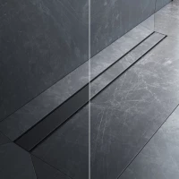 Душевой трап (лоток) Am.Pm PrimeFlow W02SC-U11-090-04BM 89,4 см, с решеткой, 2 в 1 под плитку, черный матовый