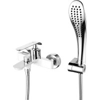 Смеситель для ванны Lemark Melange LM4934CW с душевым гарнитуром, хром/белый