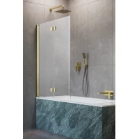 Шторка на ванну Radaway Nes Brushed Gold PND I 140 Left 10010140-99-01L 140 см L, профиль золотой матовый, стекло прозрачное