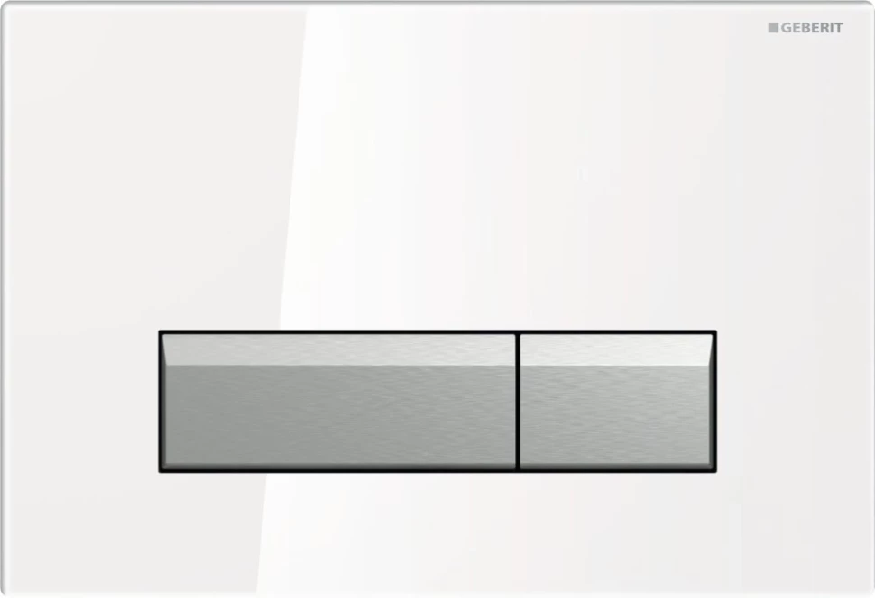 Смывная клавиша Geberit Sigma40 белый/матовый алюминий для двойного смыва со встроенной системой удаления запаха 115.600.SI.1