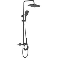 Душевая система Rea Helix REA-P6618 300x200 мм, со смесителем, черный матовый