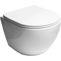 Унитаз подвесной SantiLine SL-5005 безободковый, с сиденьем микролифт, белый