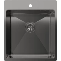 Кухонная мойка Rivelato Rinox 4450 PVD black 44x50 см, черный