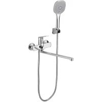 Смеситель для ванны Belz B22533 универсальный, с душевым гарнитуром, хром