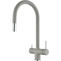 Смеситель для кухни Rivelato Trevi 2433505 grigio cromo с подключением к фильтру, выдвижным изливом, хром/серый